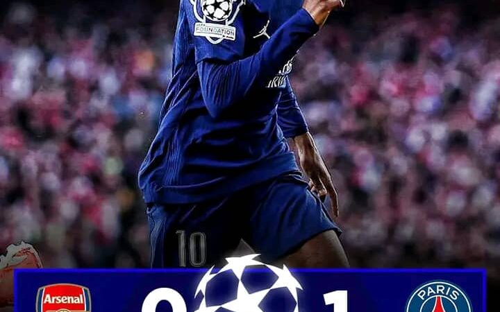 Champions League: PSG Defeats Arsenal 1-0 at the Emirate Stadium